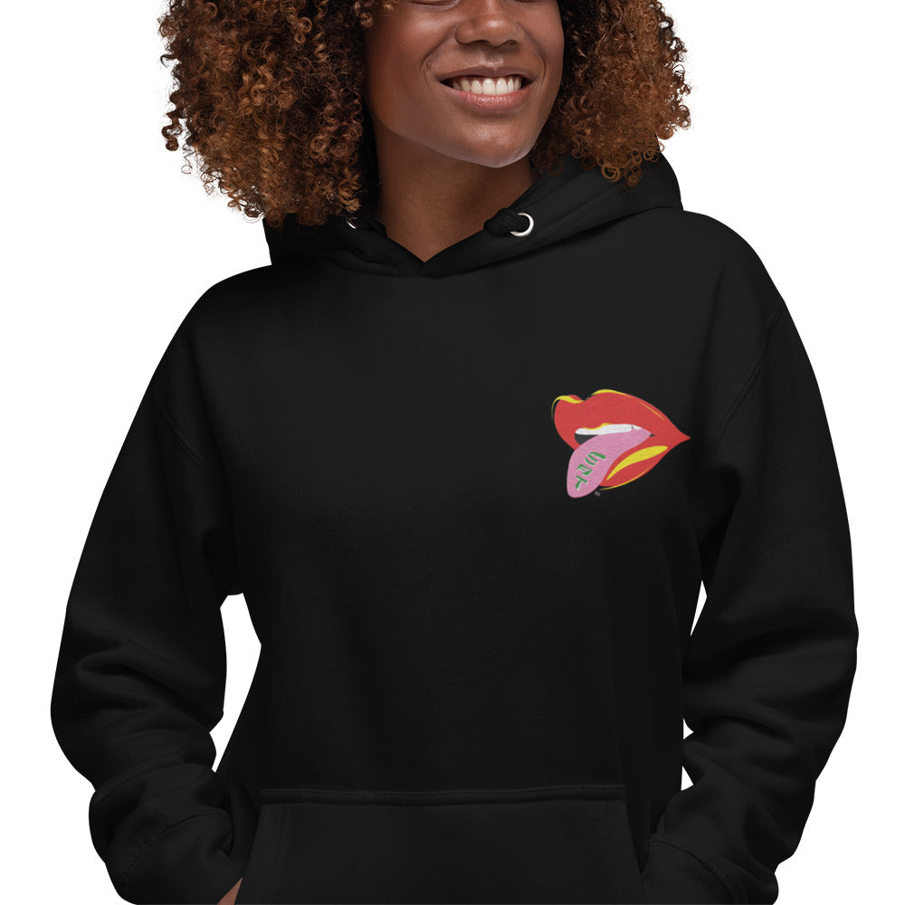 Hoodie with embroidered patch sale